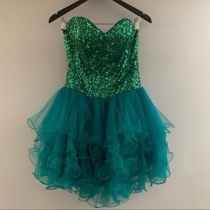 Teal prom dress